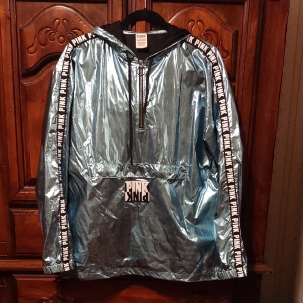 Victoria's Secret PINK Metallic Windbreaker. Size S. Will fit a medium also.